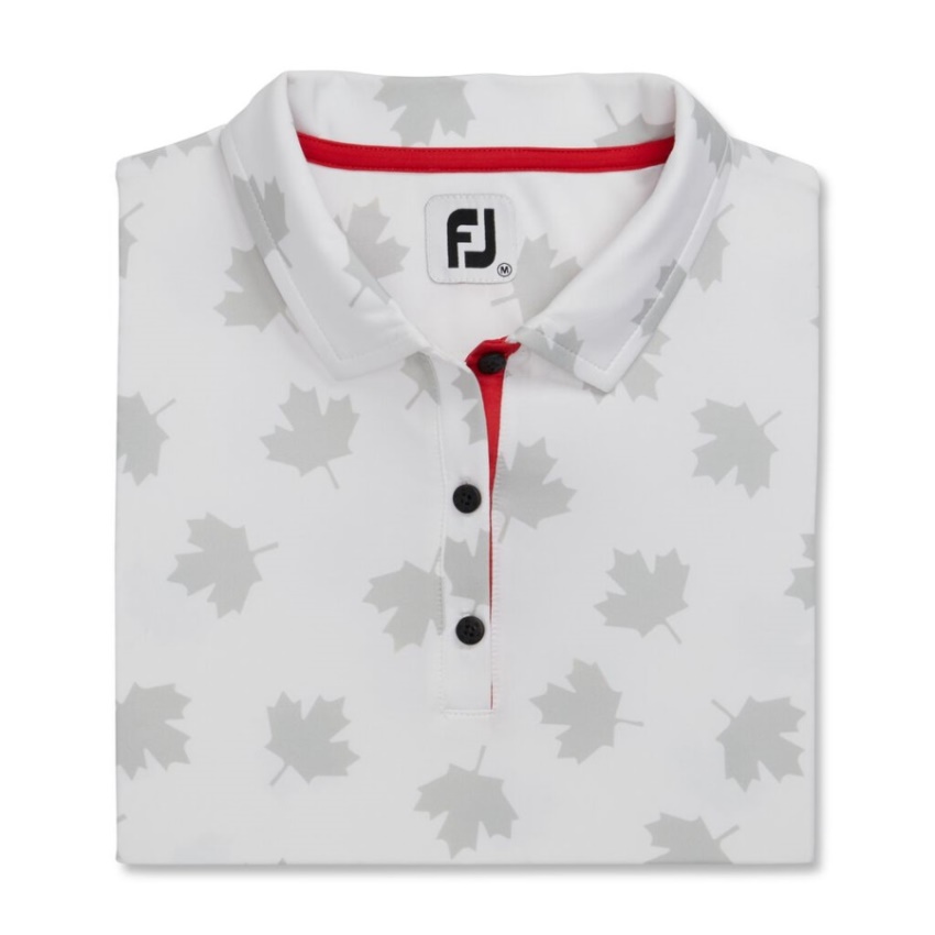 ホワイトレッドフットジョイトーンリーフプリント女性