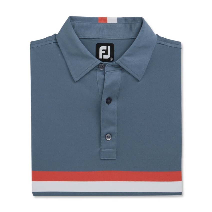 グラファイトコーラルホワイトのダブルチェストバンドピケ前シーズンスタイルのフットジョイ