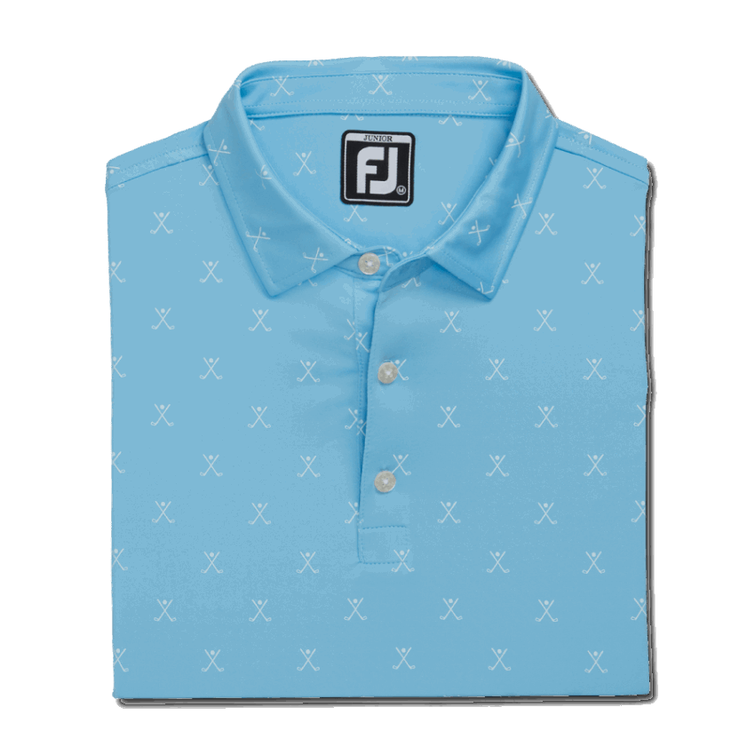 ゴルフ プリントシャツ ジュニア フットジョイ ライトブルー