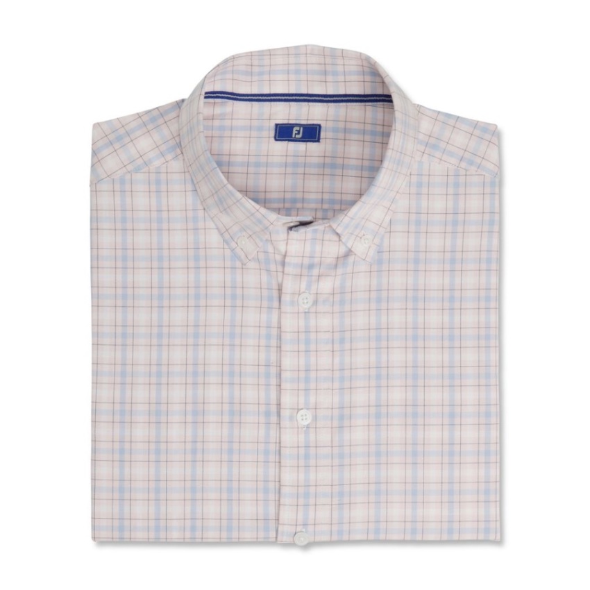 オープンチェック ストレッチコットン 前シーズンスタイル ライトピンク フットジョイ