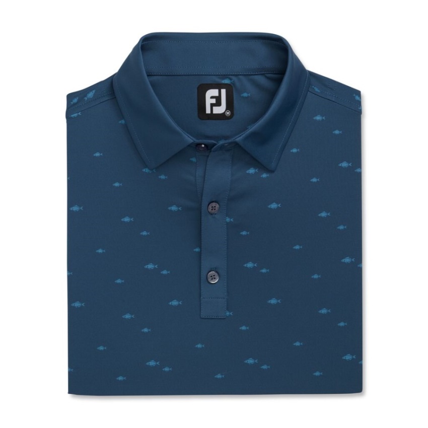 Footjoy アスレチック フィット スクール オブ フィッシュ プリント ライル セルフ カラー インク