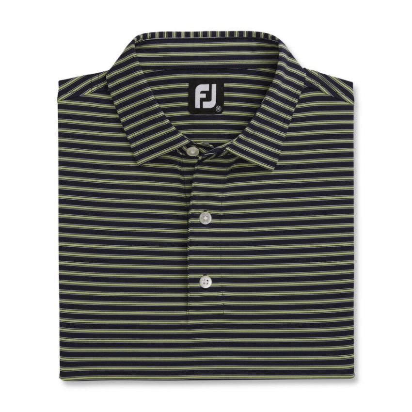 ストレッチライル ピンストライプ フットジョイ ネイビー-ライム-ホワイト
