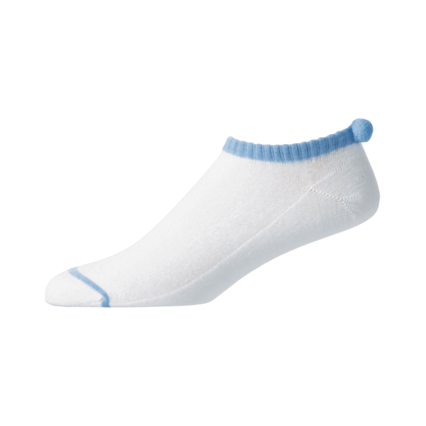 Footjoy Prodry 軽量 ポンポン レディース ホワイト-ライトブルー
